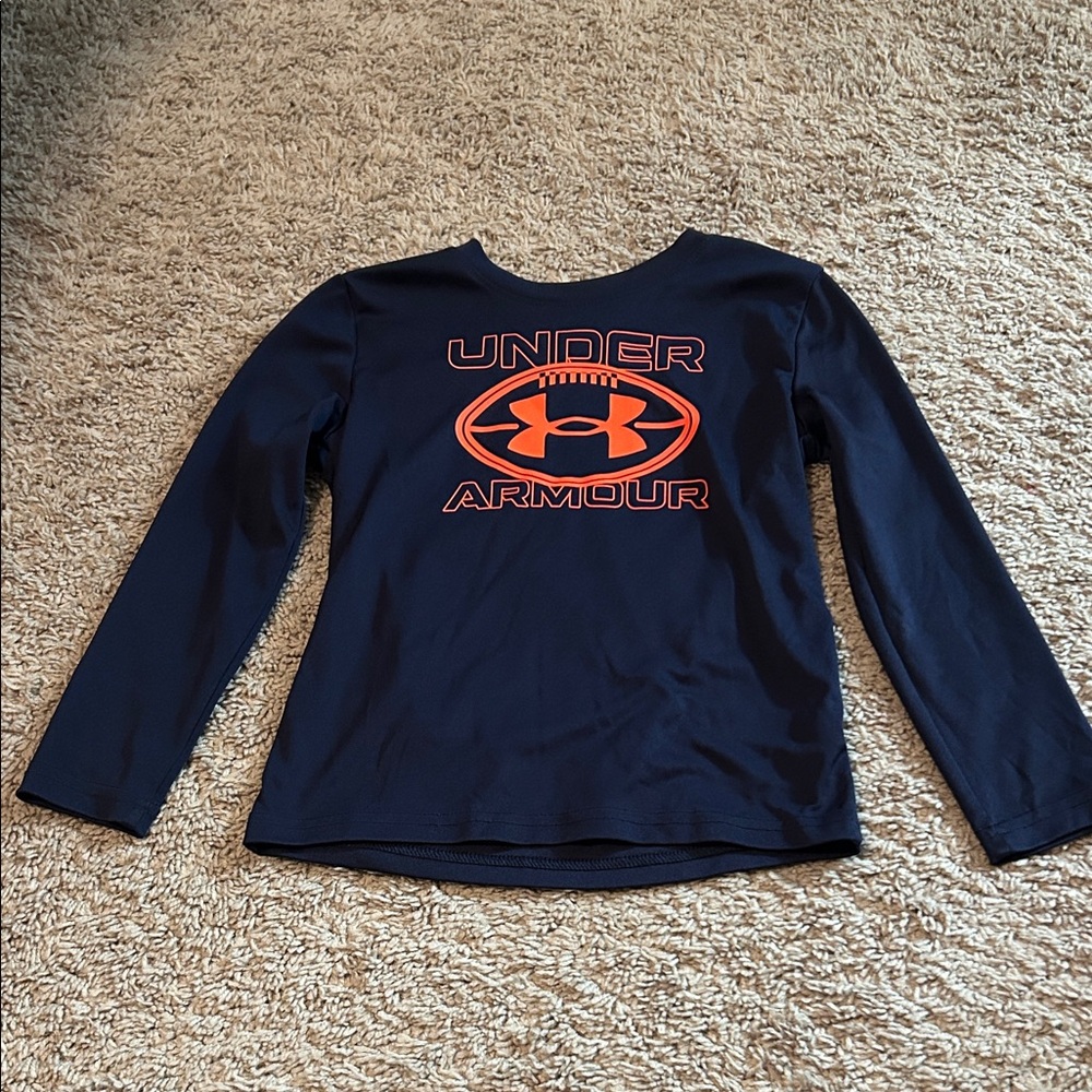Under Armour Dark Blue Long Sleeve with Bold Orange Logo